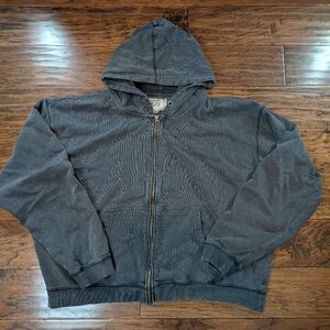 Urban Outfitters BDG Oversized Cropped Grey Zip Up Hoodie Size XL